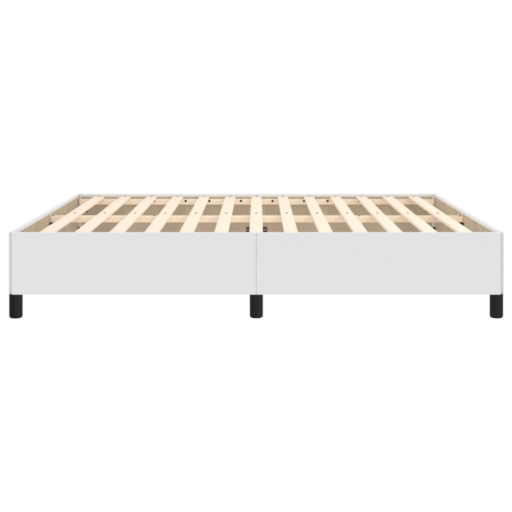 vidaXL Estructura de cama sin colchón cuero sintético blanco 160x200cm