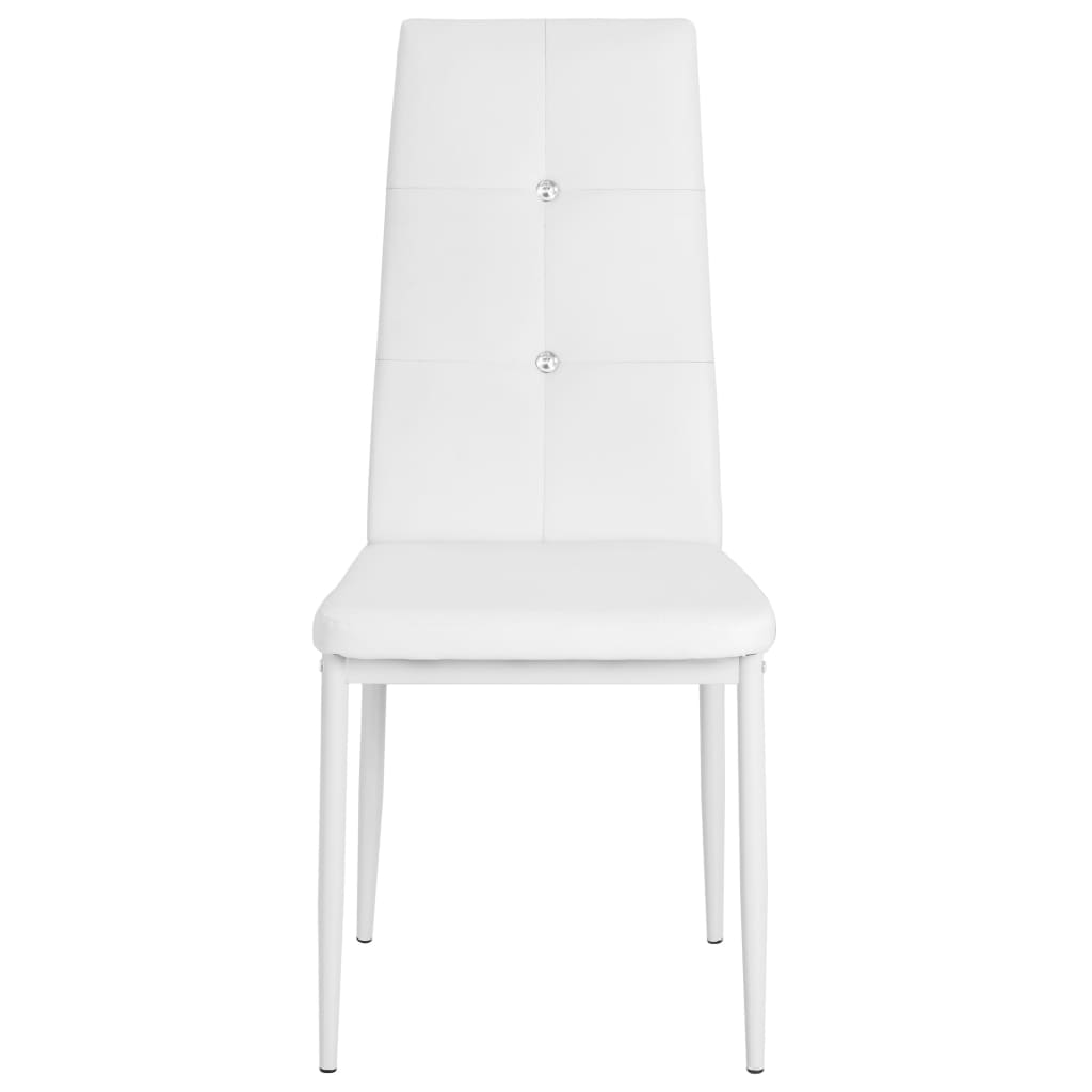 vidaXL Sillas de comedor 2 unidades cuero sintético blanco