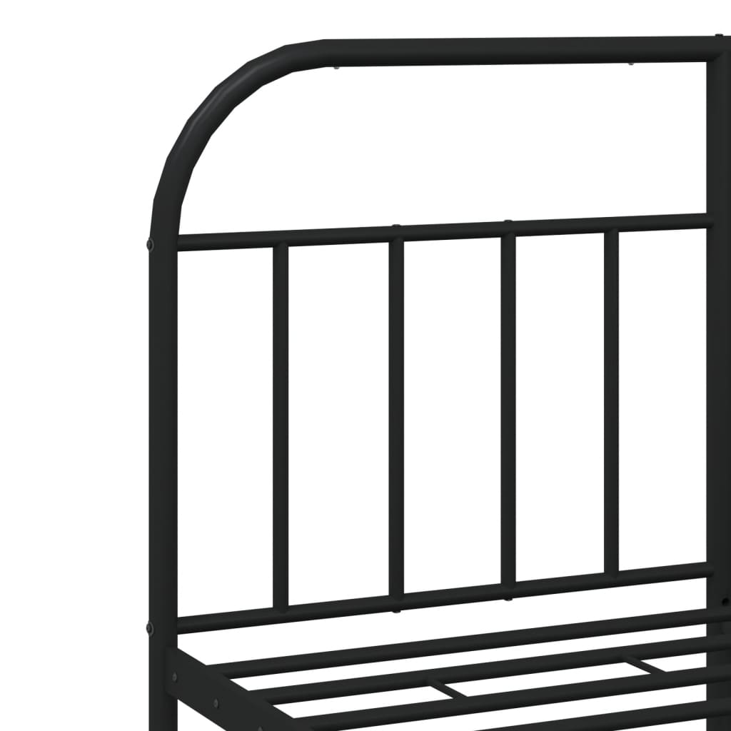 vidaXL Estructura cama sin colchón con estribo metal negro 135x190 cm