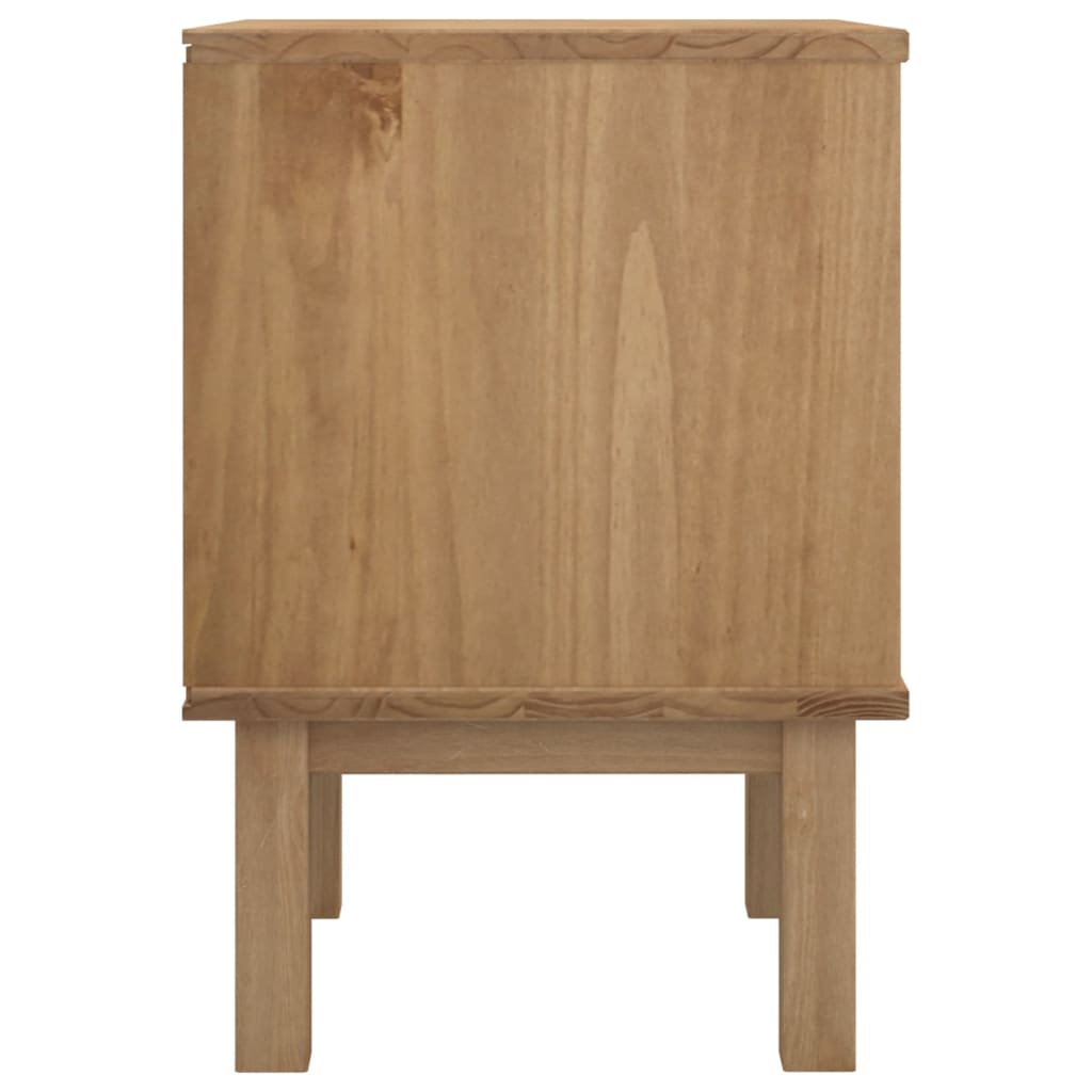 vidaXL Mesita de noche OTTA madera de pino marrón y blanco 45x39x57 cm