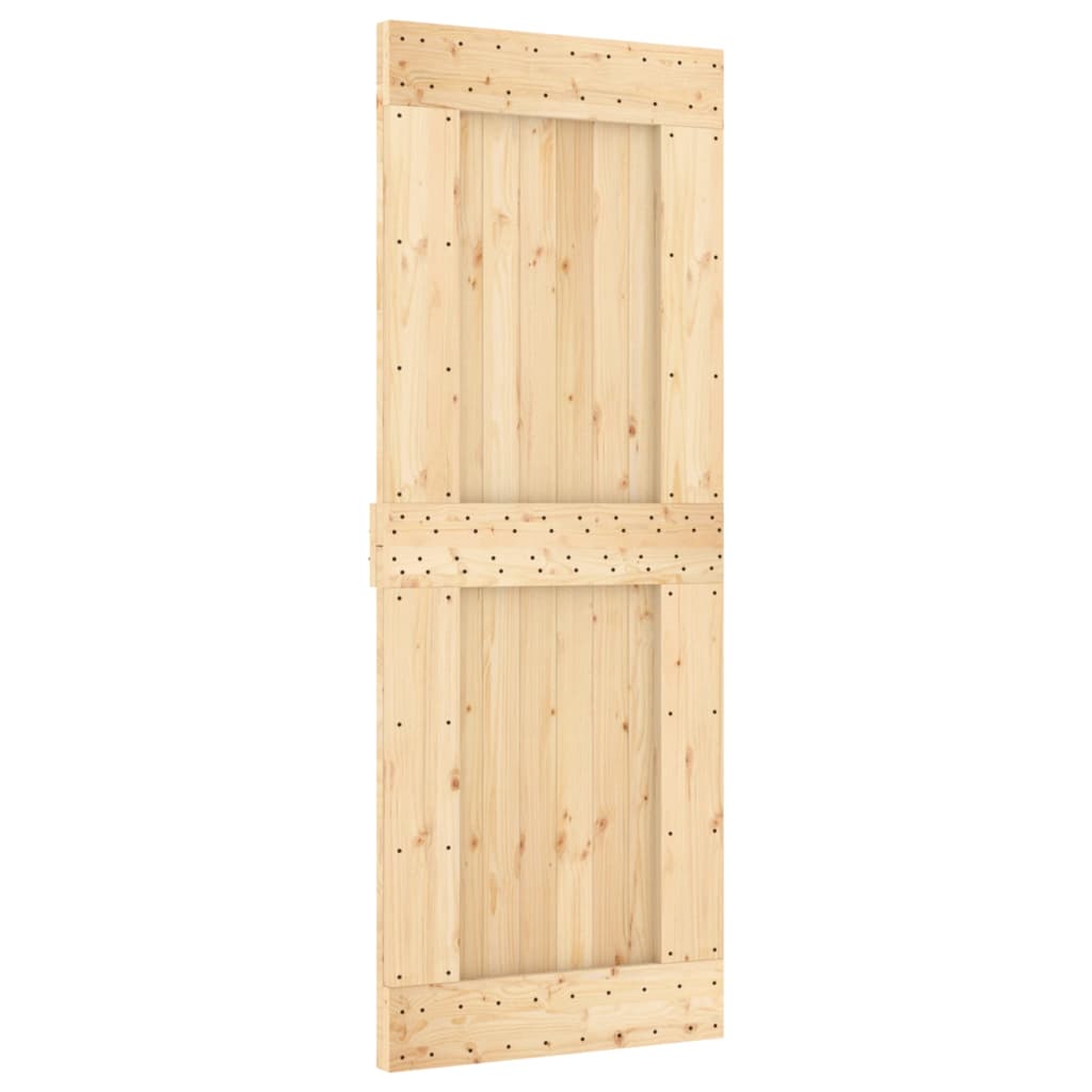 vidaXL Puerta corredera con herrajes madera maciza de pino 80x210 cm