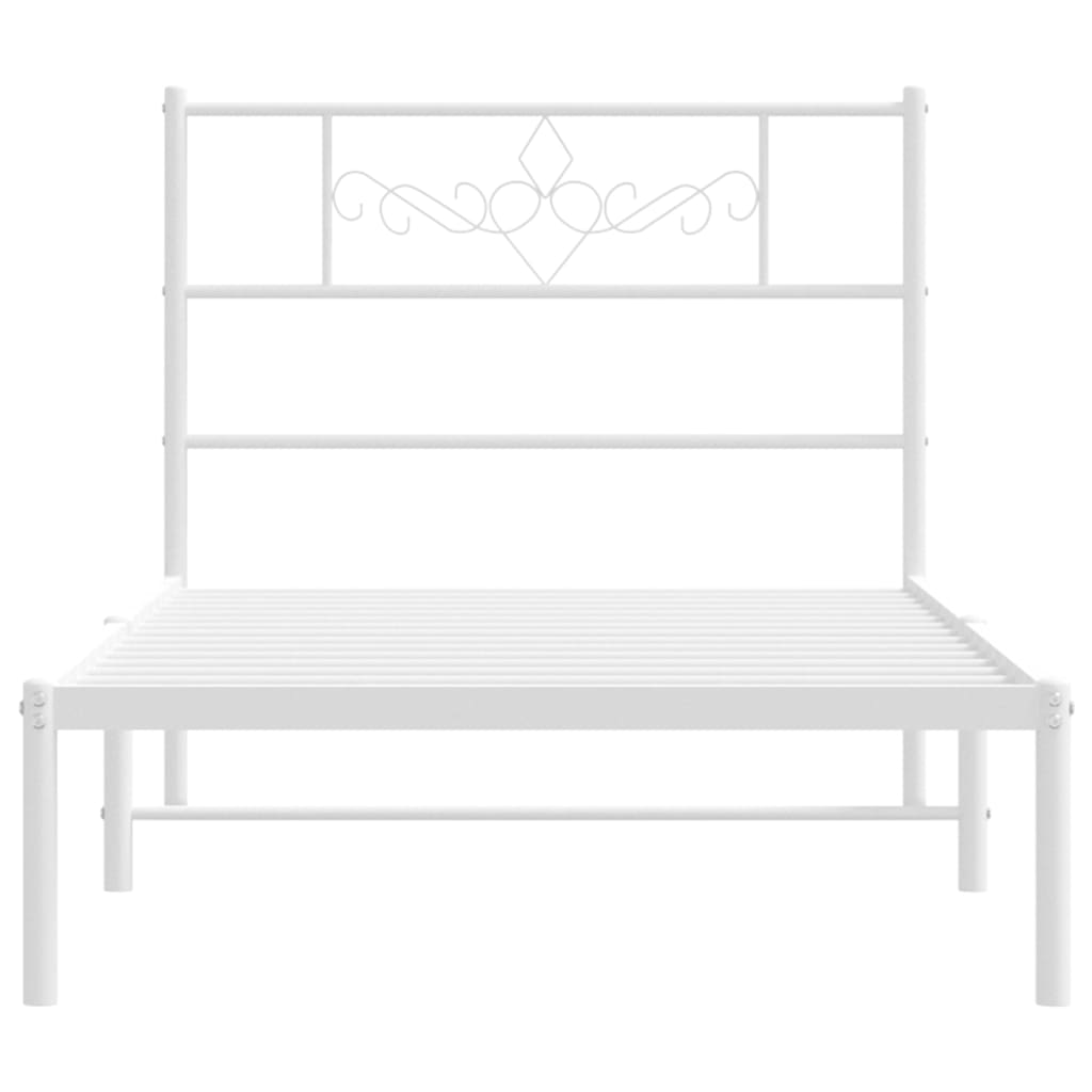 vidaXL Estructura cama sin colchón con cabecero metal blanco 100x200cm