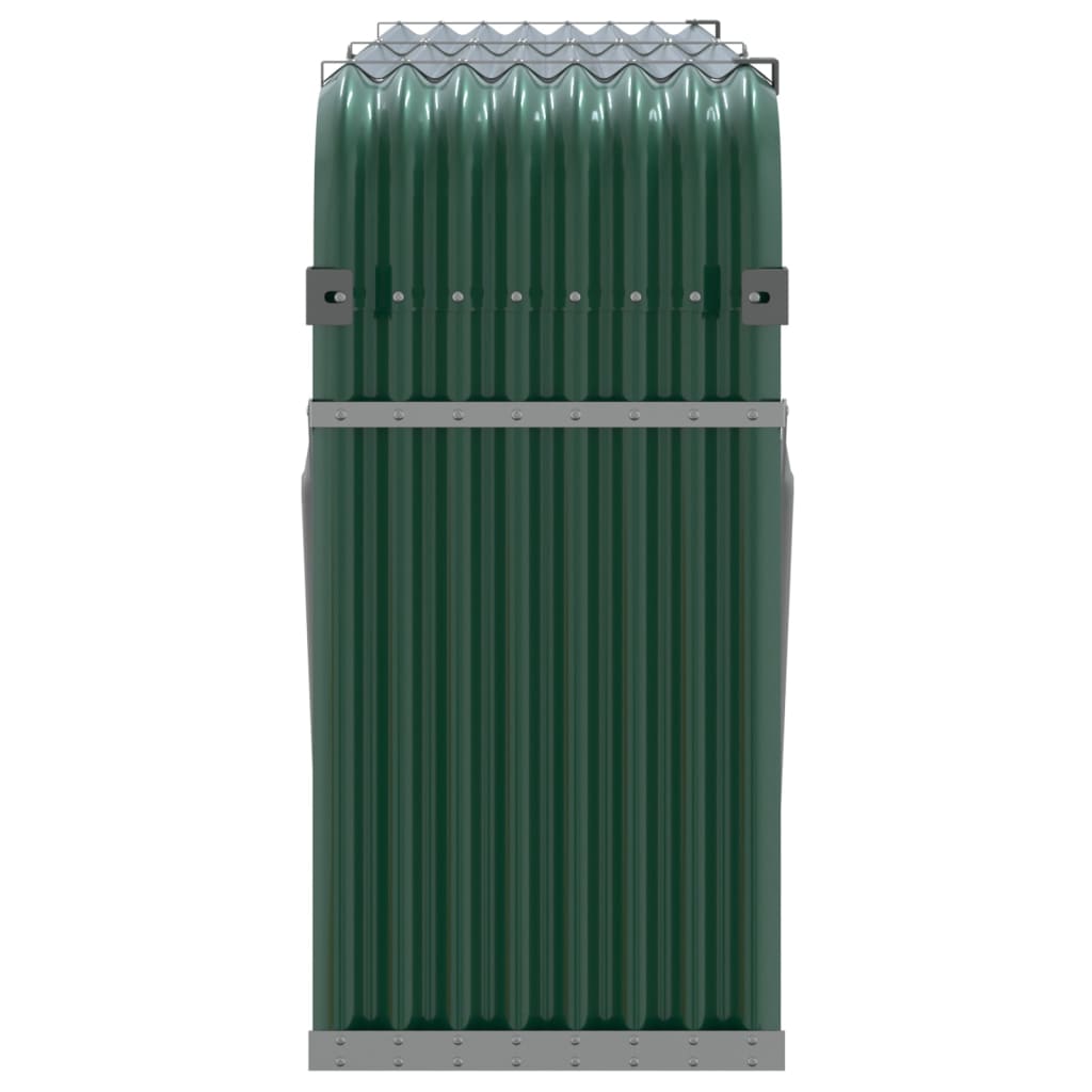 vidaXL Leñero de acero galvanizado verde 180x45x100 cm