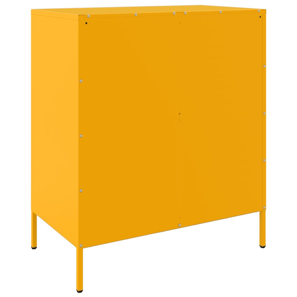 vidaXL Aparador de acero amarillo mostaza 68x39x79 cm