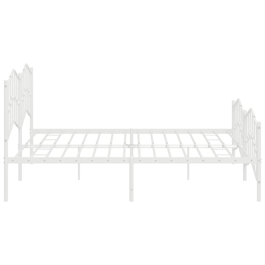 vidaXL Estructura cama sin colchón con estribo metal blanco 193x203 cm