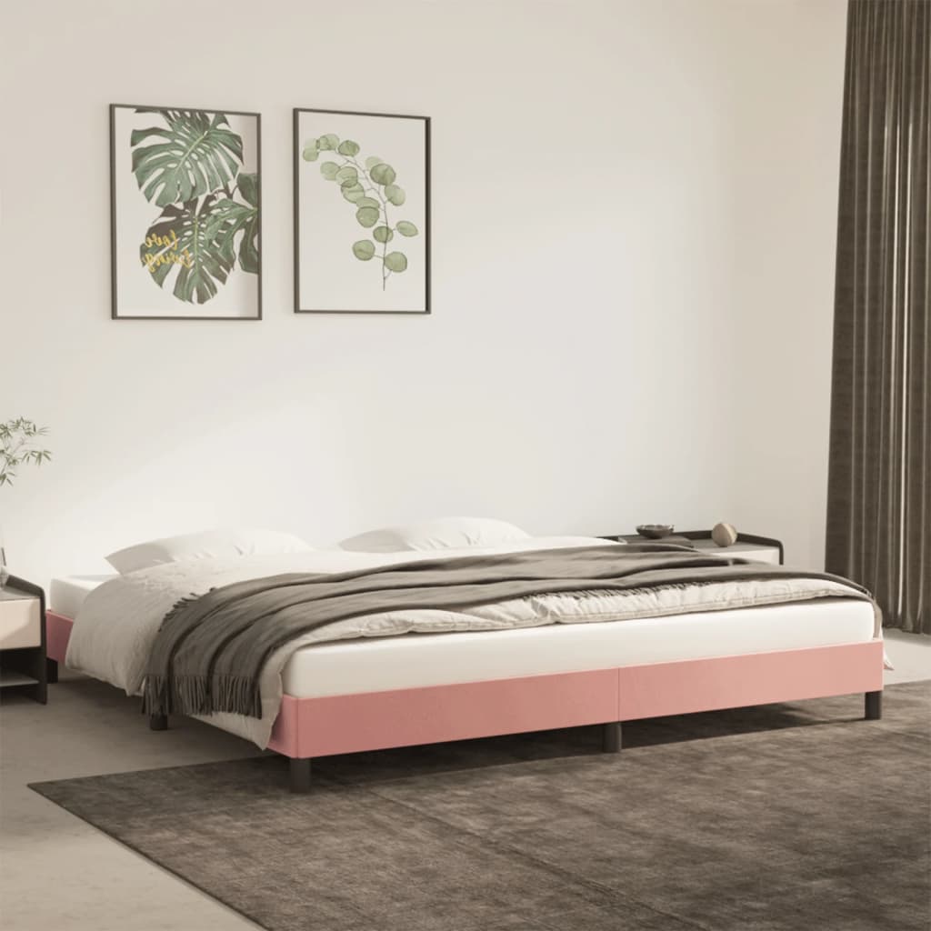 vidaXL Estructura de cama de terciopelo rosa 200x200 cm