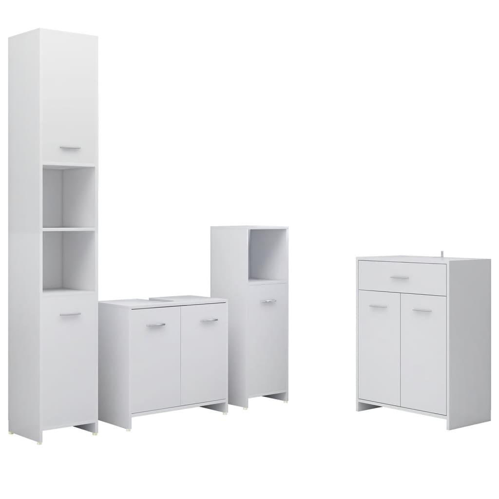 vidaXL Juego de muebles de baño 4 piezas blanco