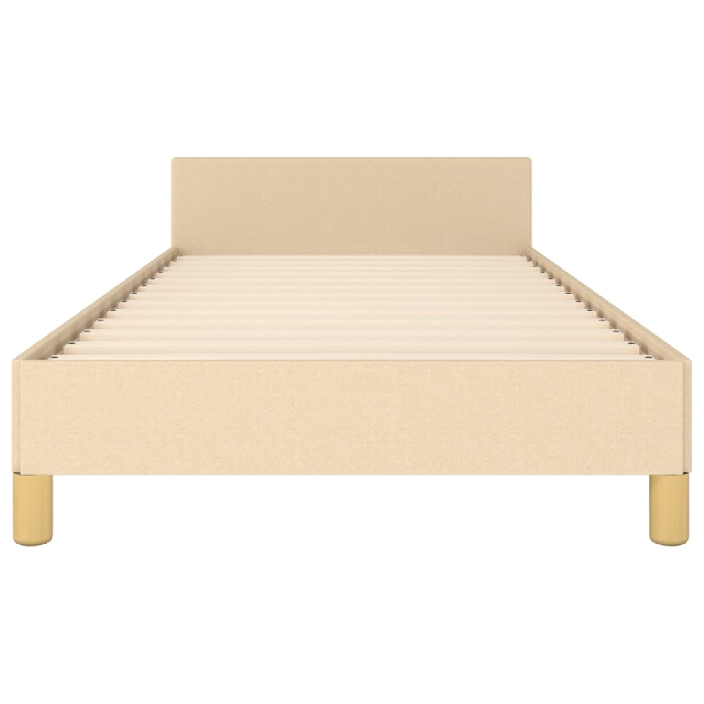 vidaXL Estructura de cama con cabecero sin colchón tela crema 90x200cm