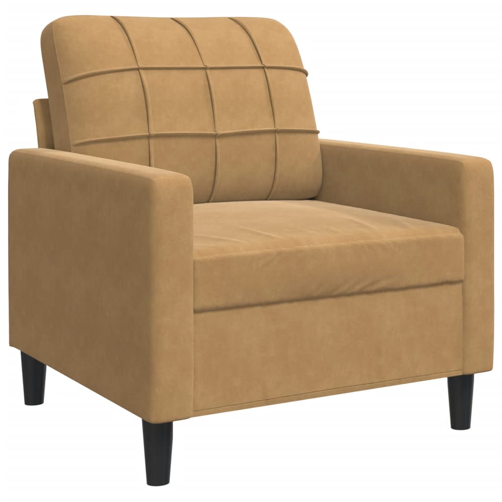 vidaXL Sillón de terciopelo marrón 60 cm