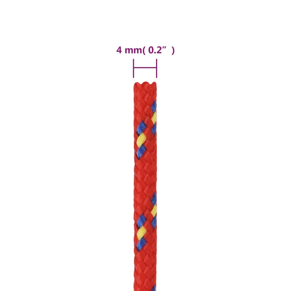 vidaXL Cuerda de barco polipropileno rojo 4 mm 500 m