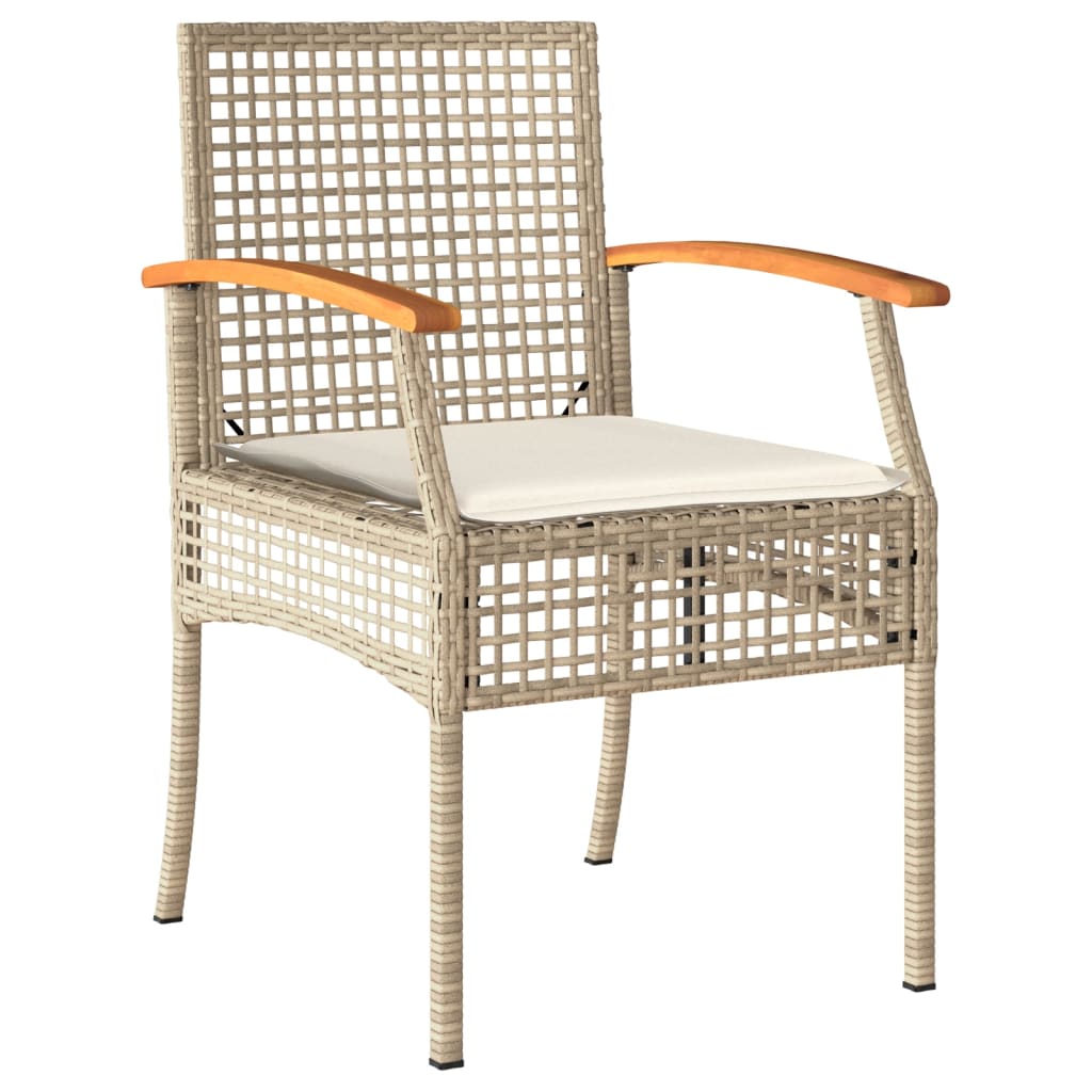 vidaXL Set comedor de jardín 9 pzas con cojines ratán sintético beige