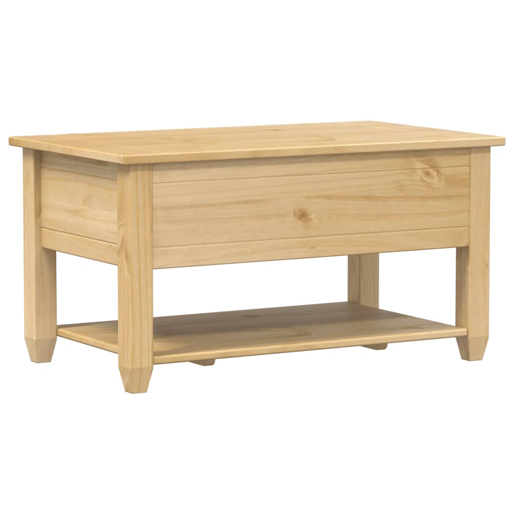 vidaXL Mesa de centro cajones Corona madera maciza de pino 85x50x45 cm