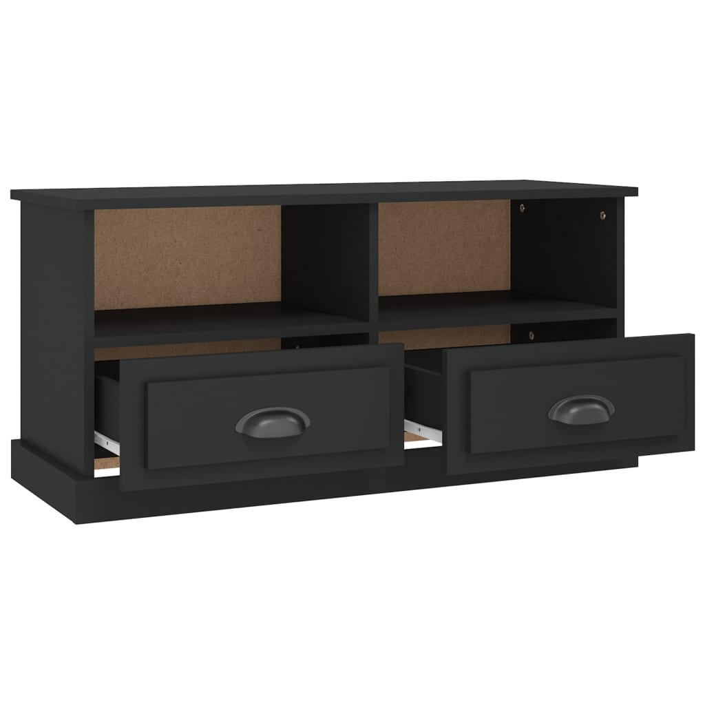 vidaXL Mueble para TV madera contrachapada negro 93x35,5x45 cm