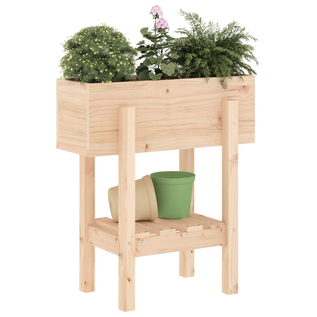 vidaXL Jardinera madera maciza de pino 62x30x69 cm