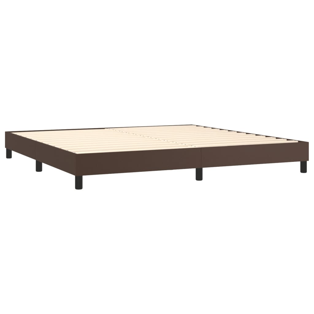 vidaXL Estructura de cama de cuero sintético marrón 200x200 cm