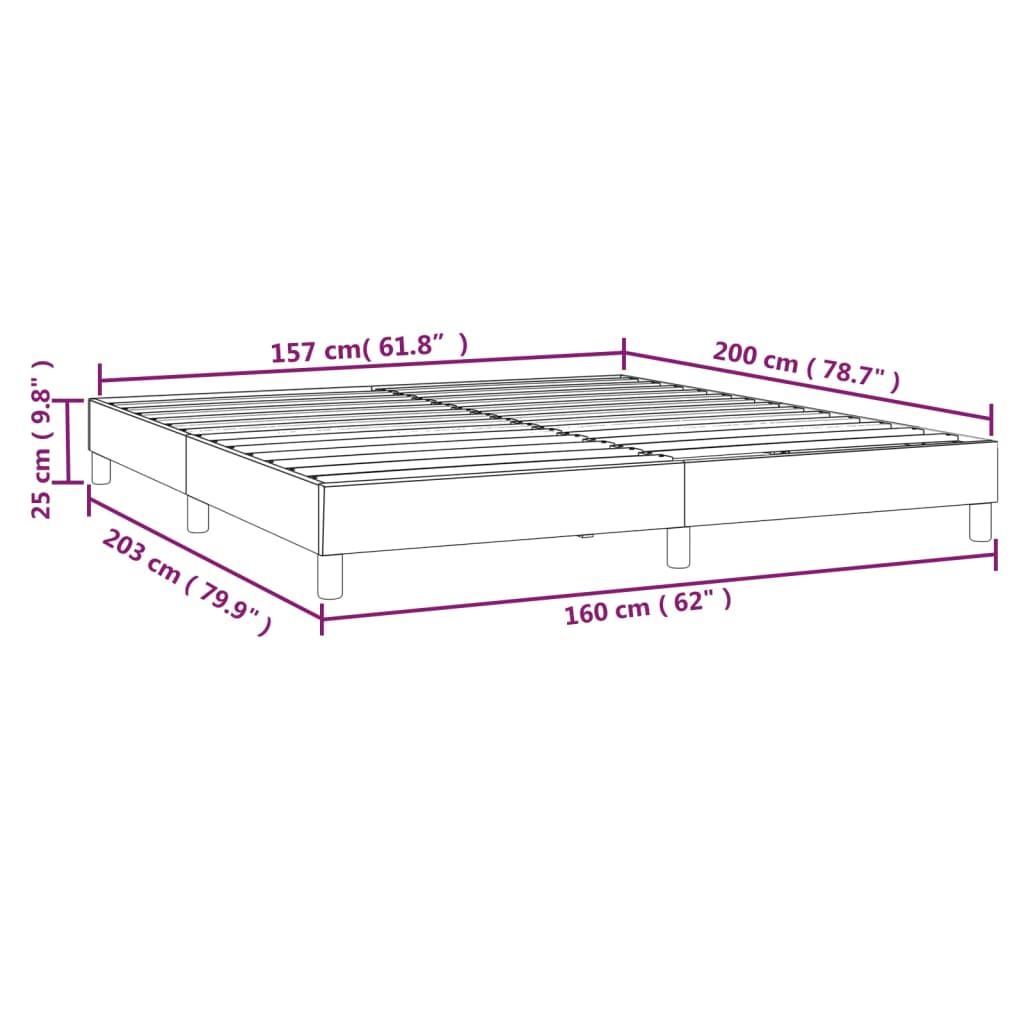 vidaXL Estructura de cama de tela gris taupe 160x200 cm