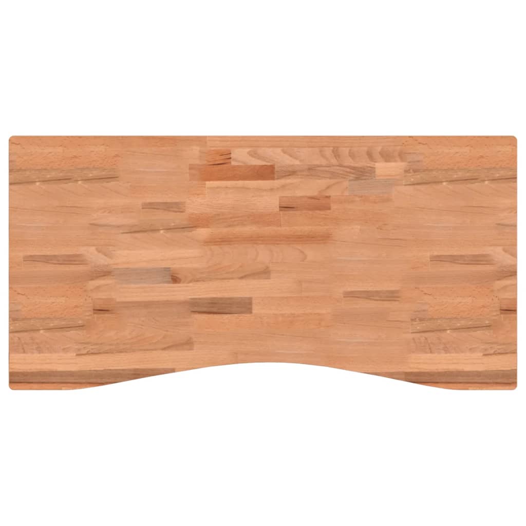 vidaXL Tablero de escritorio madera maciza de haya 100x(45-50)x2,5 cm