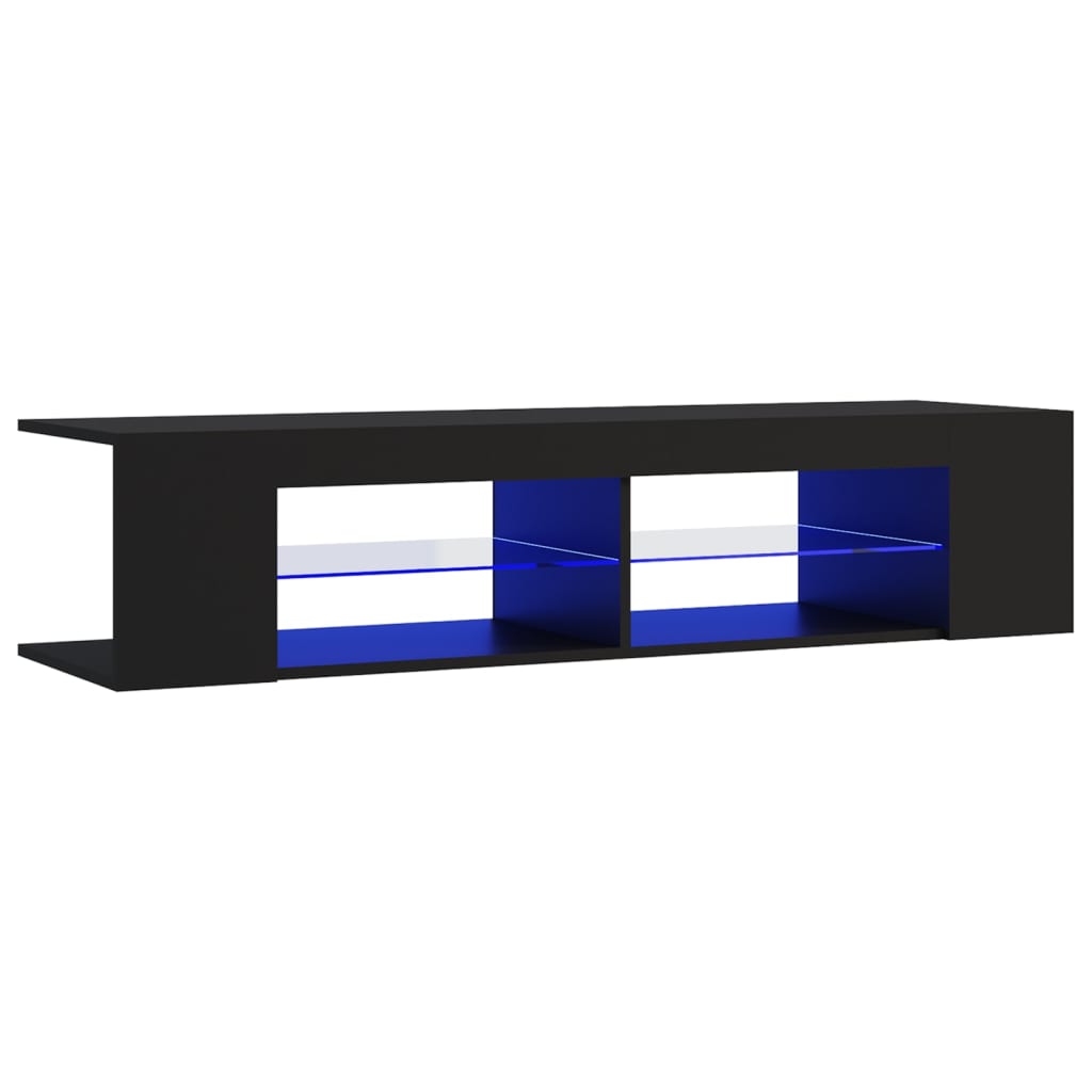 vidaXL Mueble de TV con luces LED negro 135x39x30 cm