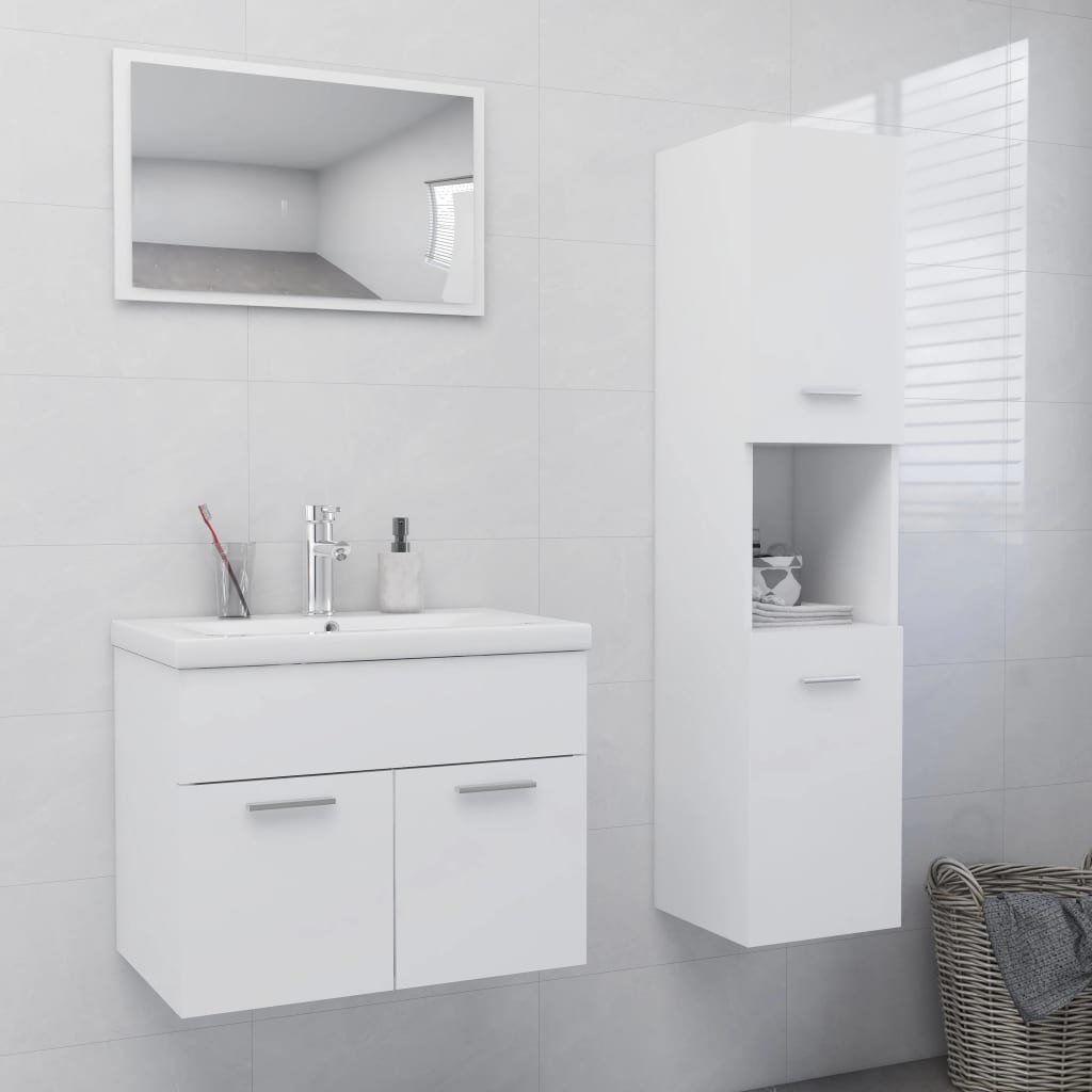 vidaXL Juego de muebles de baño madera de ingeniería blanco