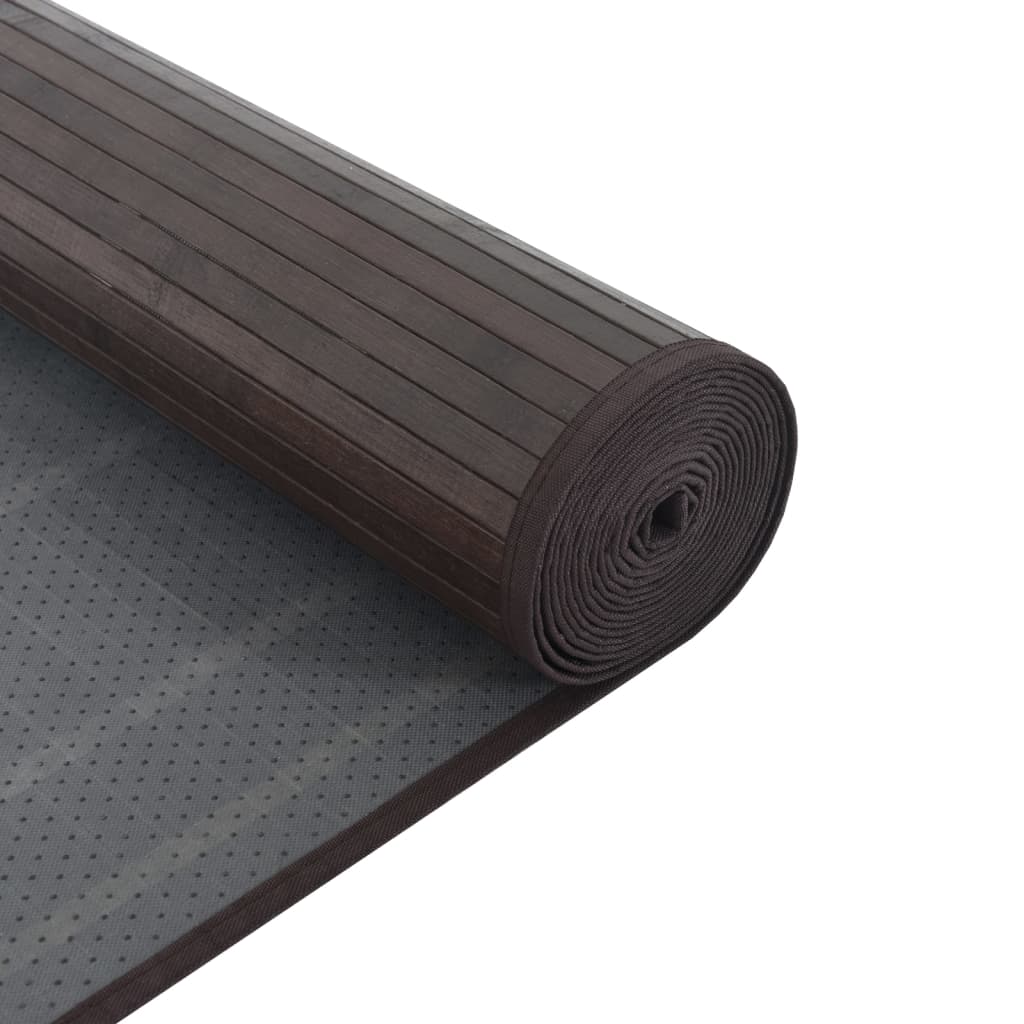 vidaXL Alfombra rectangular bambú marrón oscuro 70x200 cm