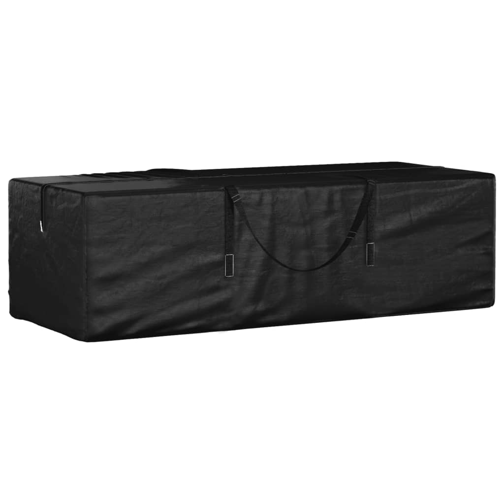 vidaXL Bolsa para cojines de jardín polietileno negro 135x40x55 cm