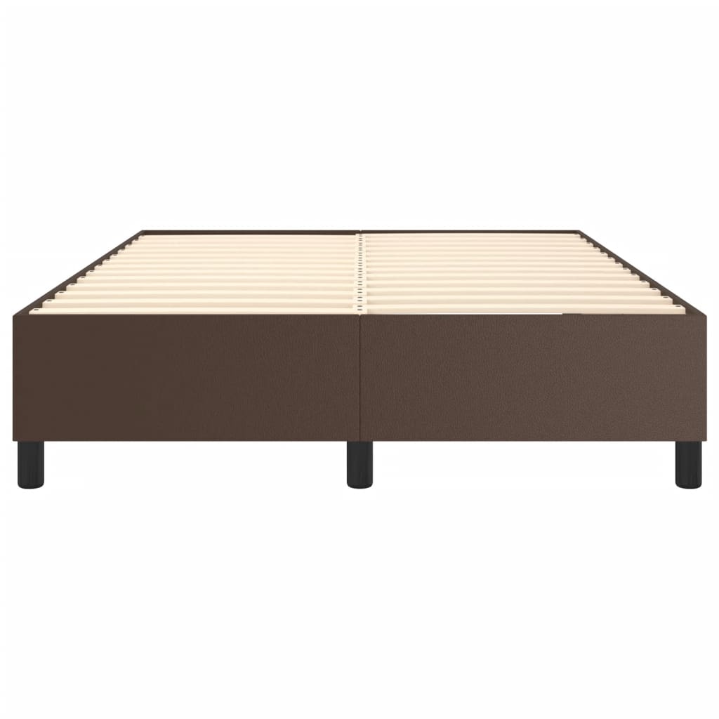 vidaXL Estructura de cama de cuero sintético marrón 140x200 cm