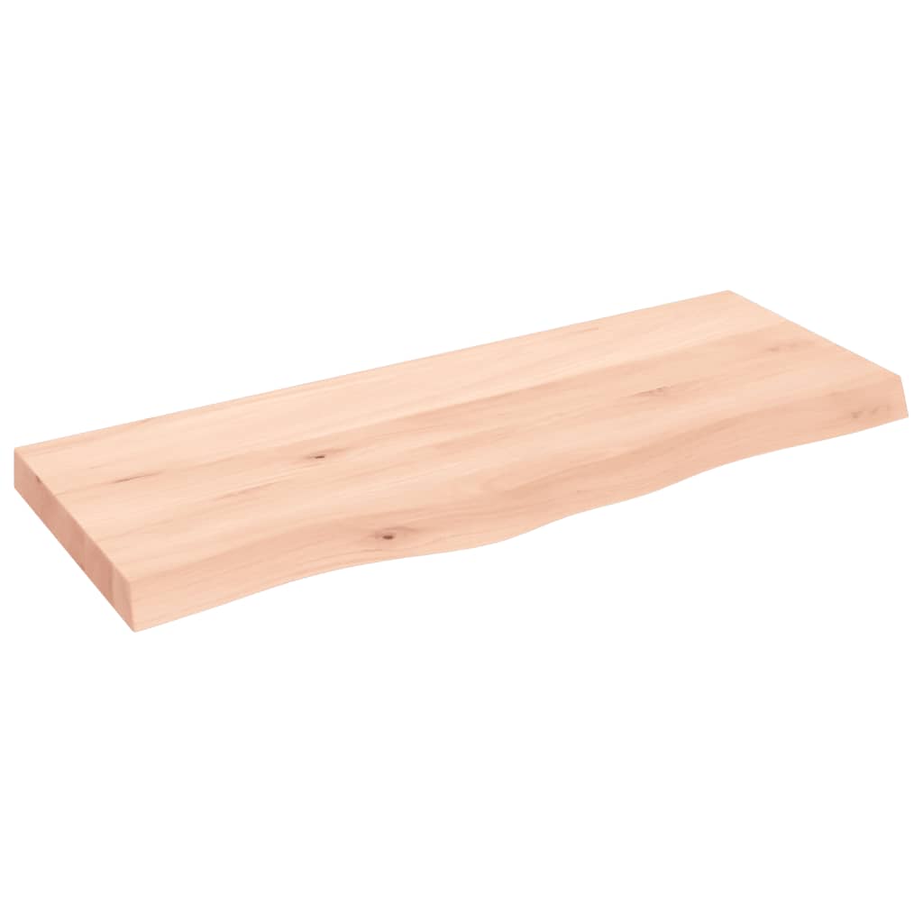 vidaXL Encimera de baño madera maciza sin tratar 100x40x(2-6) cm