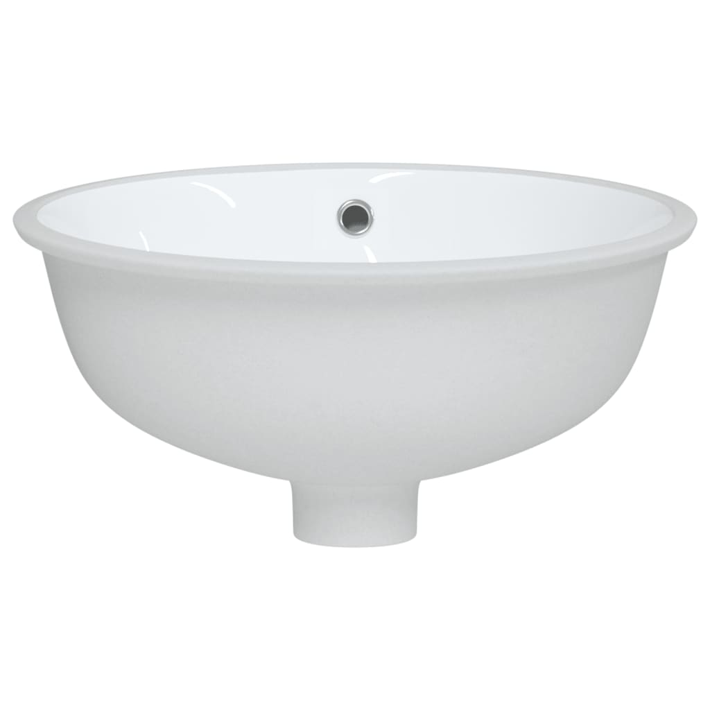 vidaXL Lavabo de baño ovalado cerámica blanco 37x31x17,5 cm