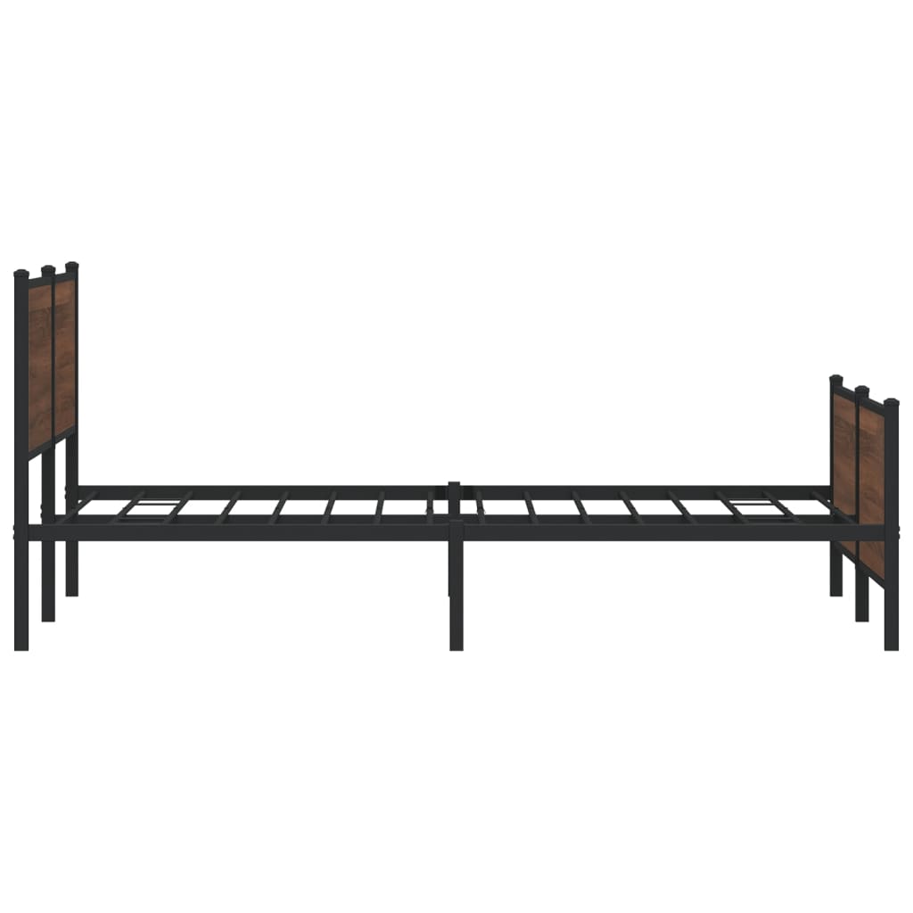 vidaXL Estructura de cama sin colchón metal roble marrón 183x213 cm