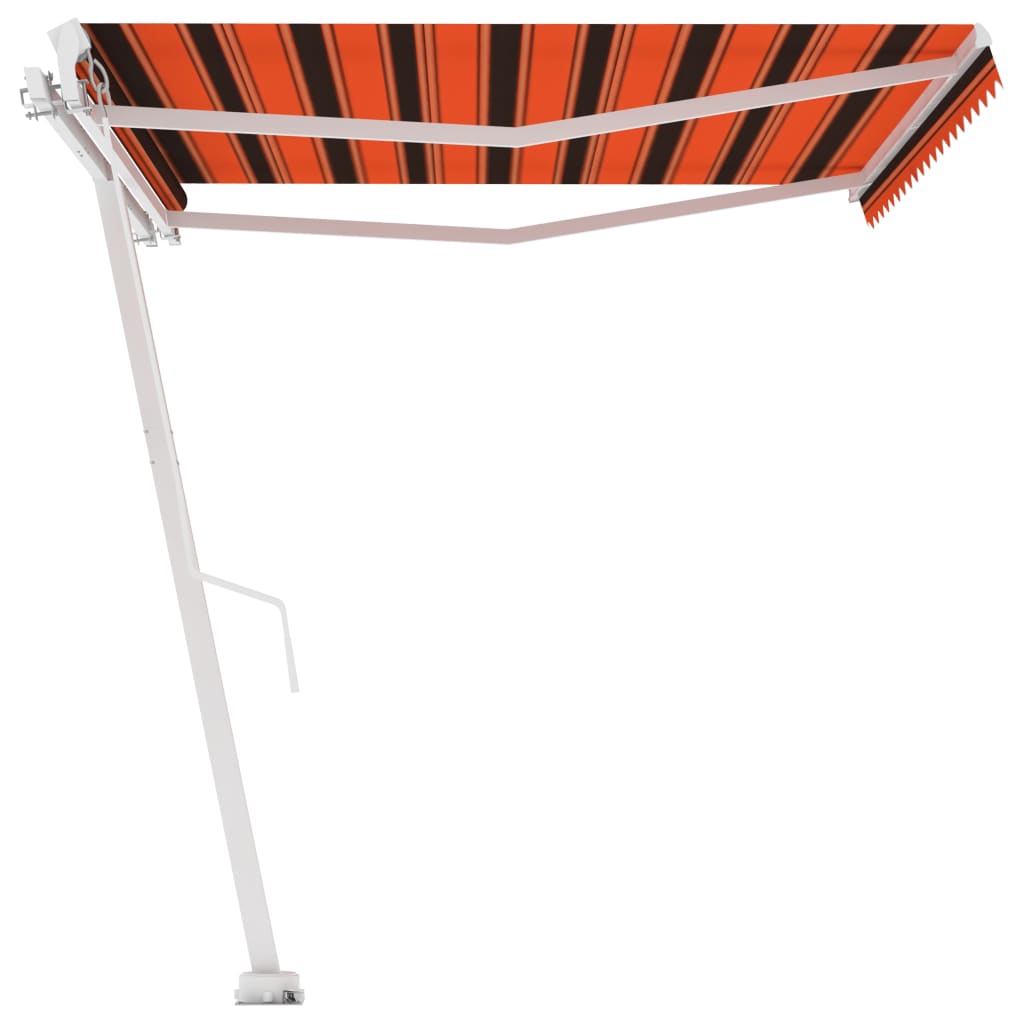 vidaXL Toldo de pie manual retráctil naranja y marrón 400x350 cm