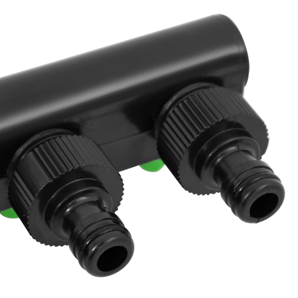 vidaXL Adaptador para grifo de 4 vías ABS & PP verde negro 19,5x6x11cm