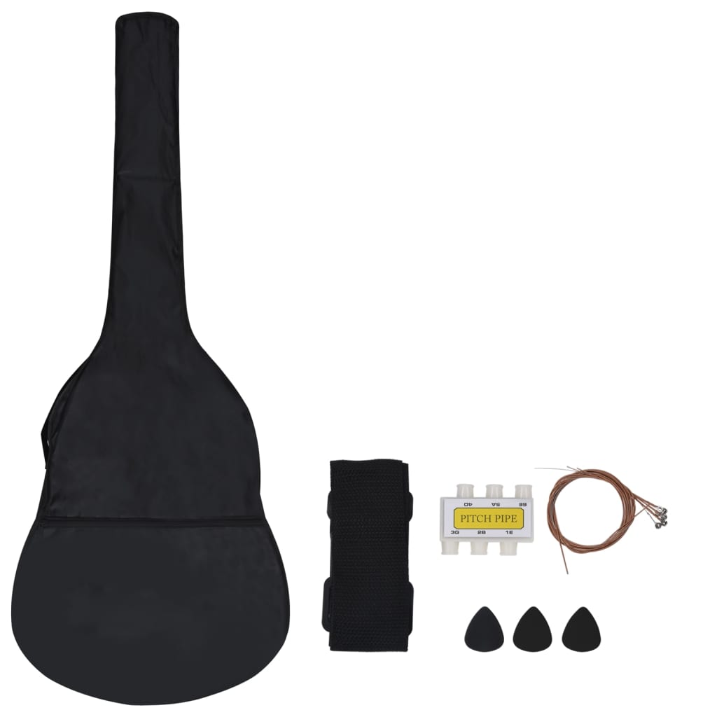 vidaXL Set de guitarra clásica para niños principiantes 8 pzas 1/2 34"