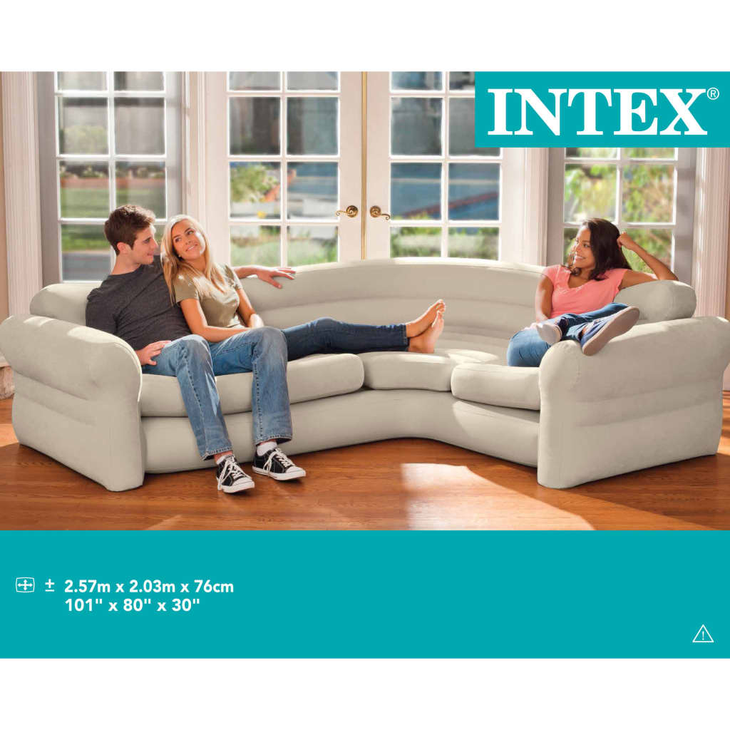 Intex Sofá de esquina inflable 257x203x76 cm