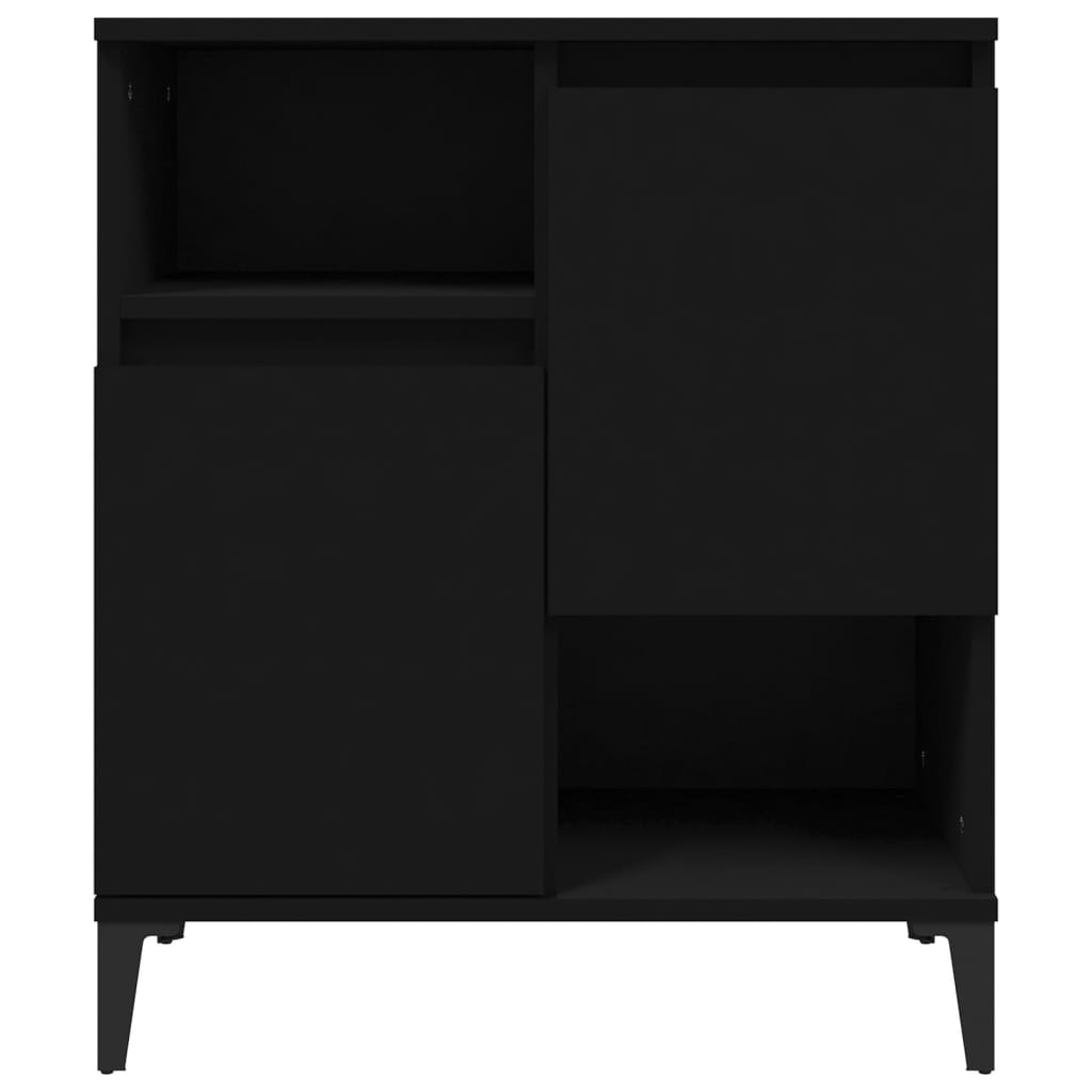 vidaXL Aparadores 2 uds madera contrachapada negro 60x35x70 cm