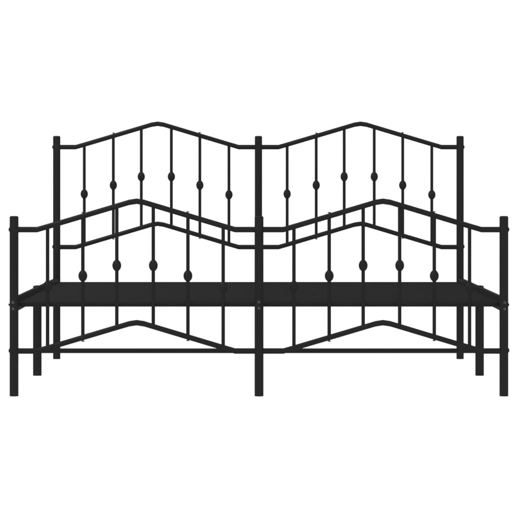 vidaXL Estructura cama sin colchón con estribo metal negro 183x213 cm