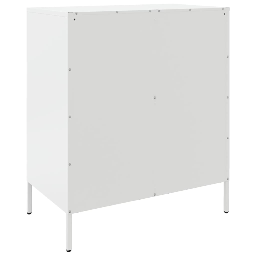 vidaXL Aparador de acero blanco 68x39x79 cm