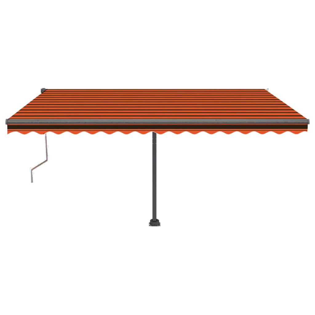 vidaXL Toldo automático LED sensor de viento naranja marrón 400x350 cm