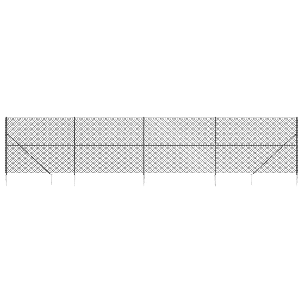 vidaXL Cerca de alambre con pinchos de anclaje gris antracita 1,8x10 m