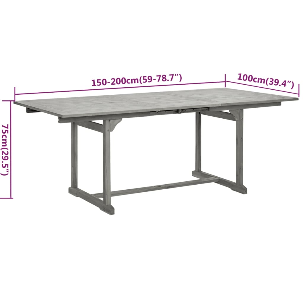 vidaXL Juego de comedor para jardín 7 piezas madera maciza de acacia