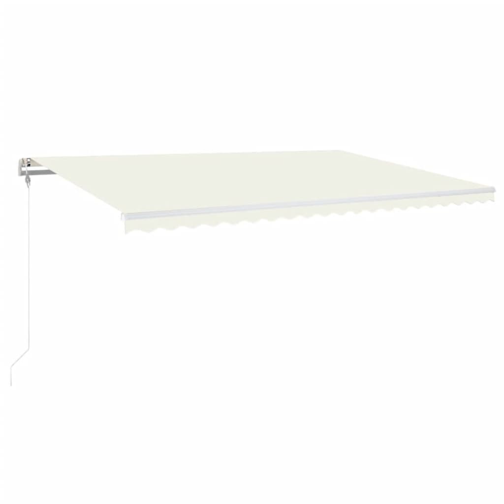 vidaXL Toldo automático con LED sensor de viento crema 500x350 cm