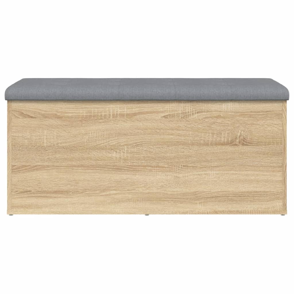 vidaXL Banco con almacenaje madera ingeniería roble Sonoma 102x42x45cm