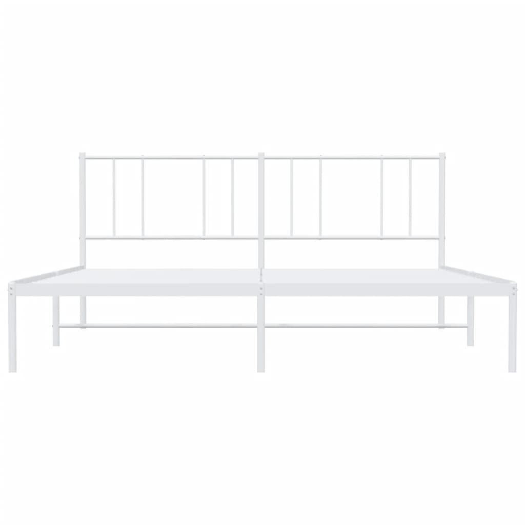 vidaXL Estructura cama sin colchón con cabecero metal blanco 183x213cm