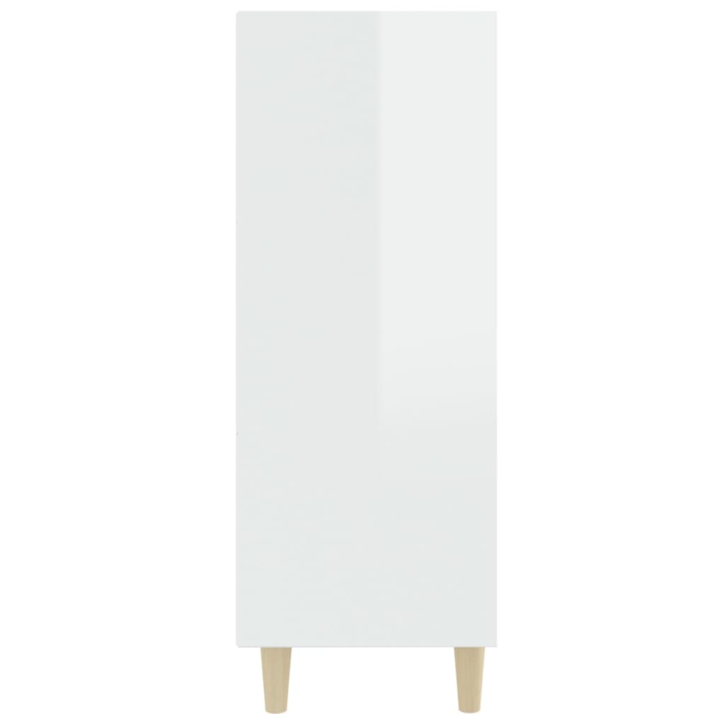 vidaXL Aparador madera contrachapada blanco brillante 69,5x32,5x90 cm