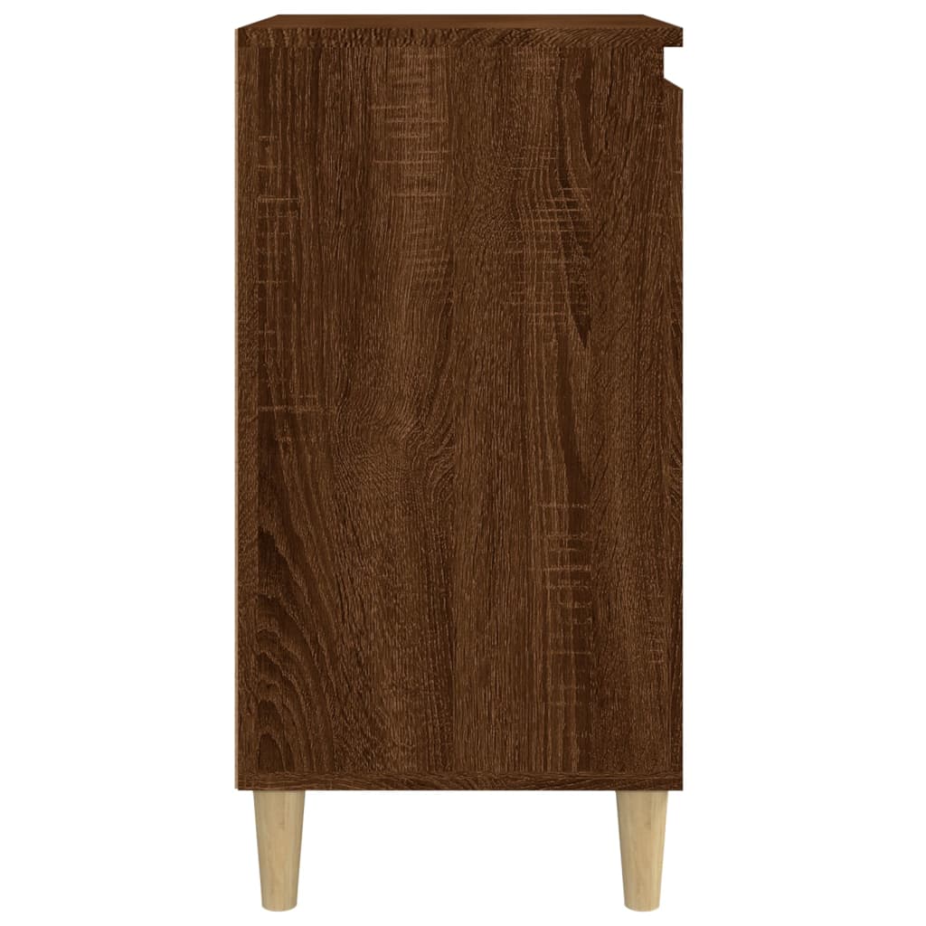 vidaXL Mesita de noche madera contrachapada roble marrón 40x35x70 cm