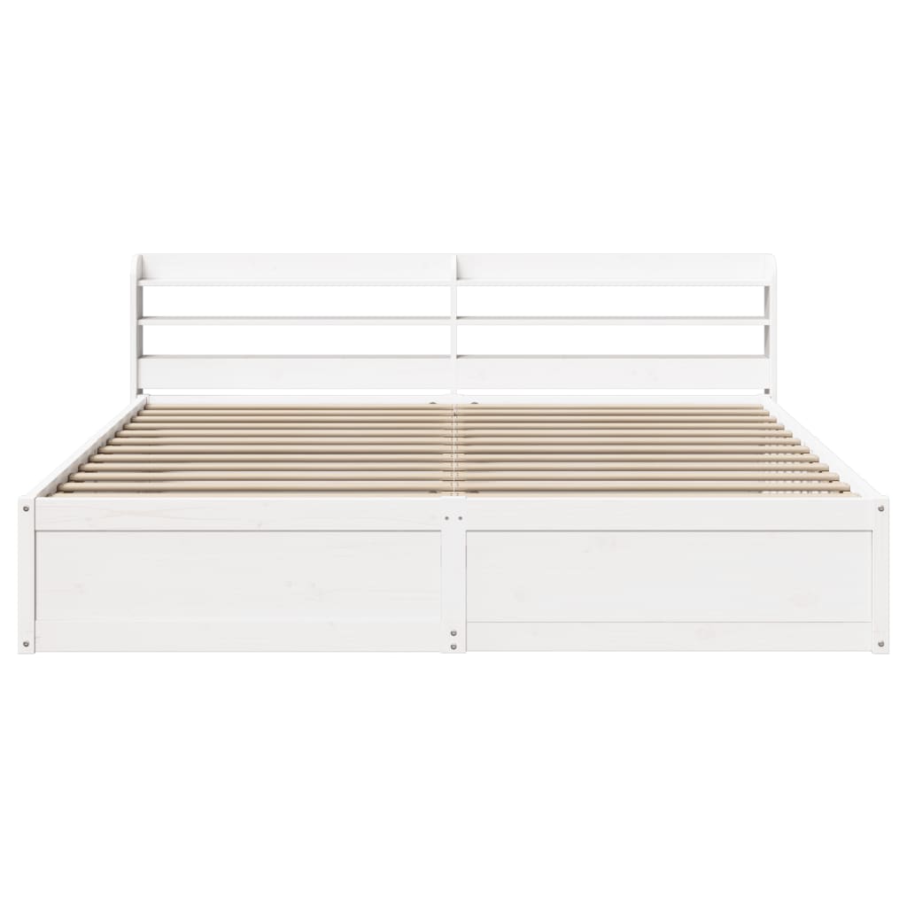 vidaXL Estructura de cama con cabecero madera de pino blanco 200x200cm