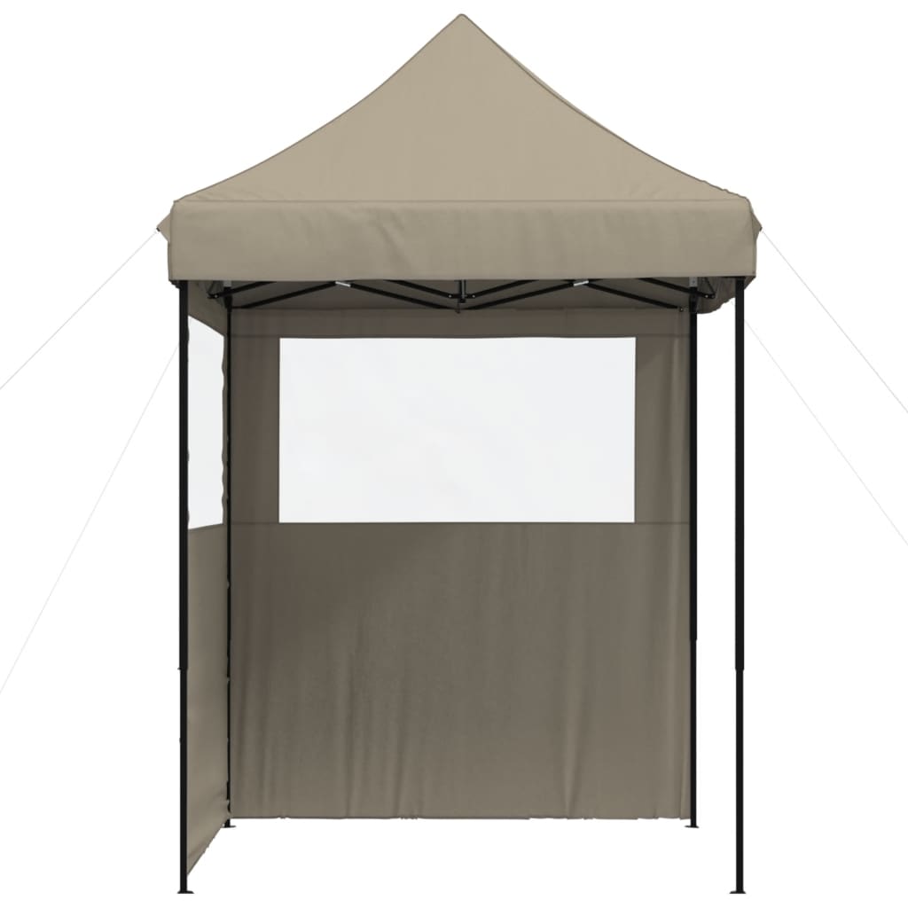 vidaXL Tienda de fiesta plegable Pop-Up con 2 paredes laterales taupe