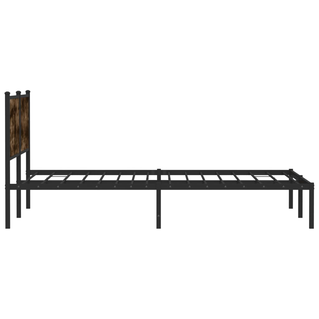 vidaXL Estructura de cama sin colchón metal roble ahumado 160x200 cm