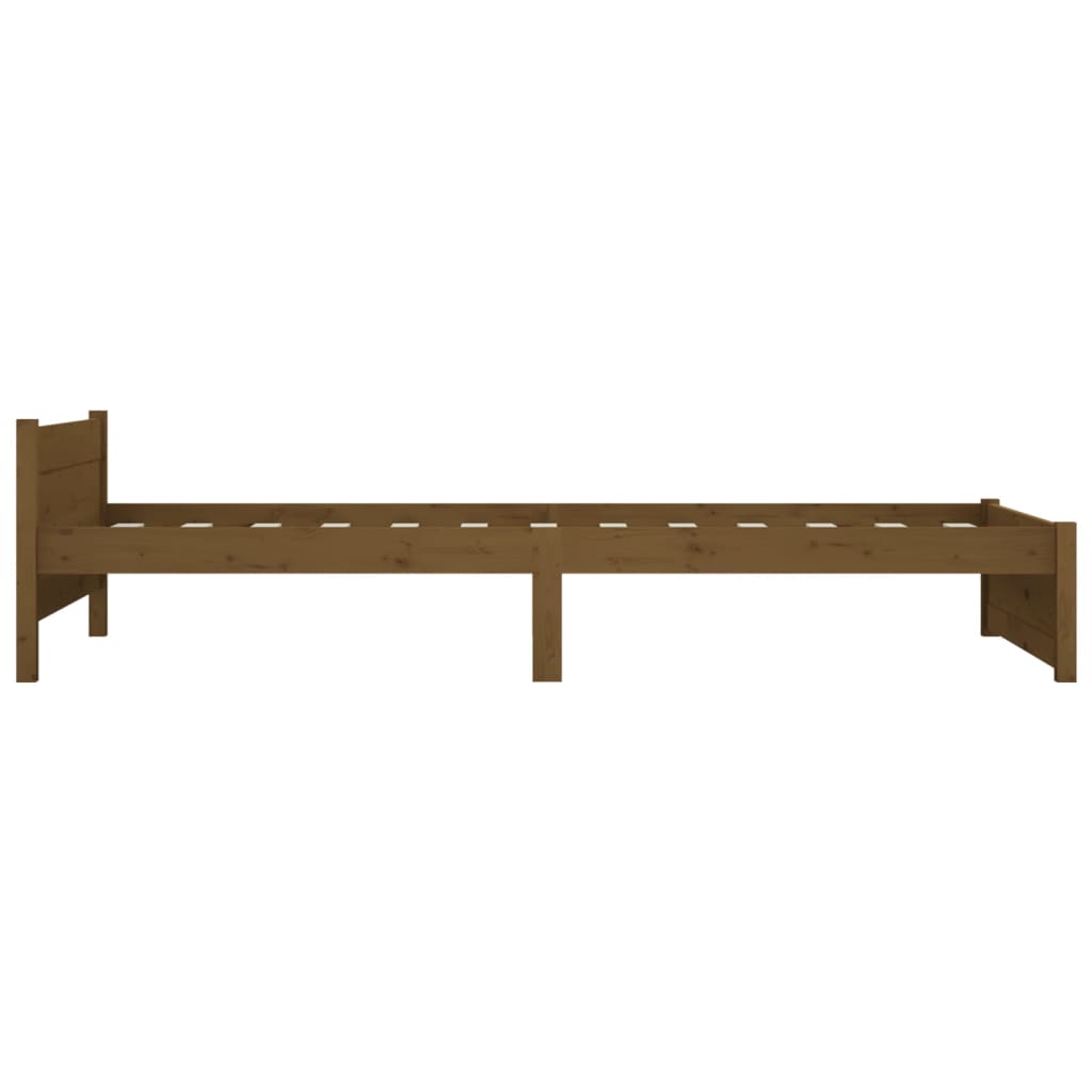 vidaXL Estructura de cama madera maciza marrón miel 90x190 cm