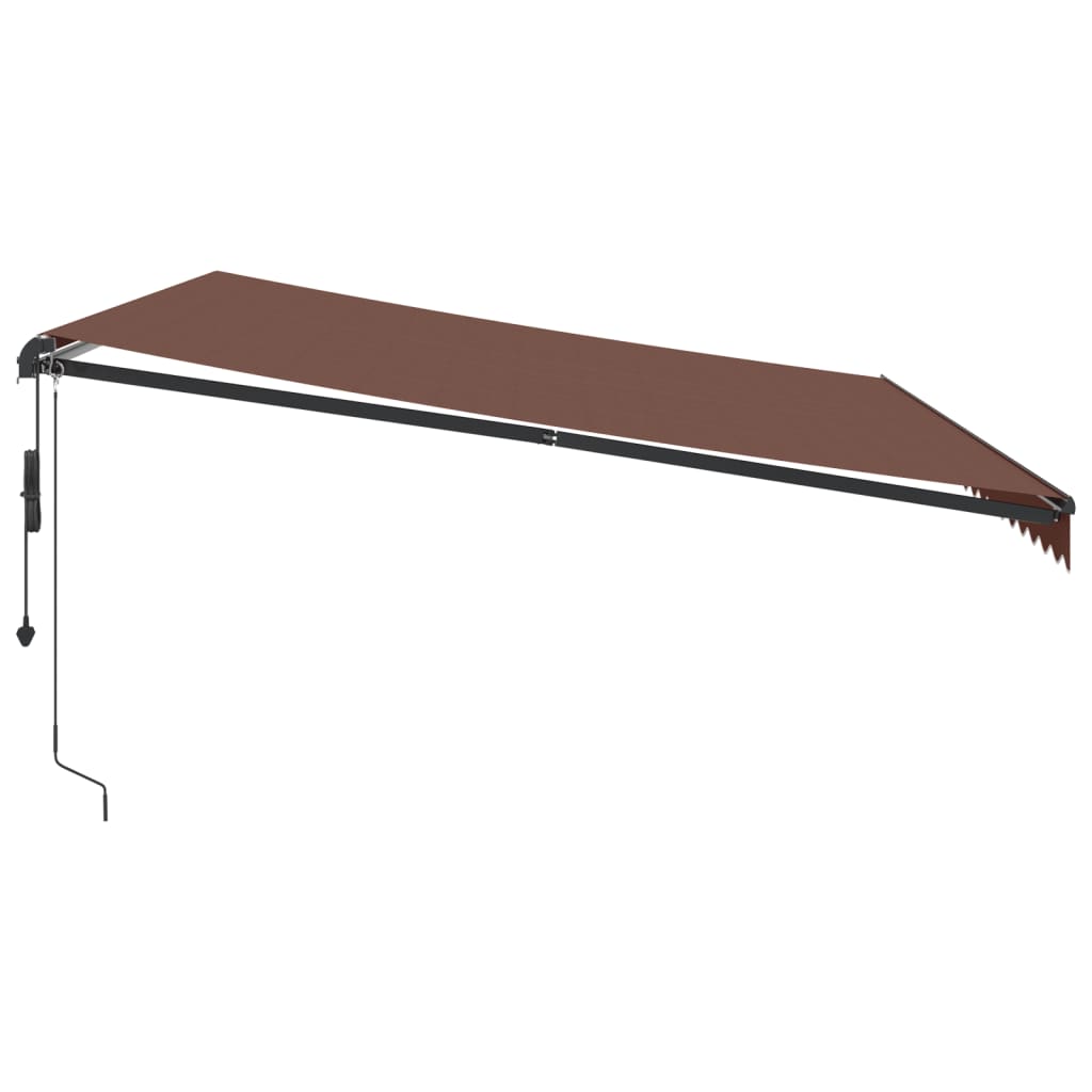 vidaXL Toldo retráctil automático con luces LED marrón 500x350 cm