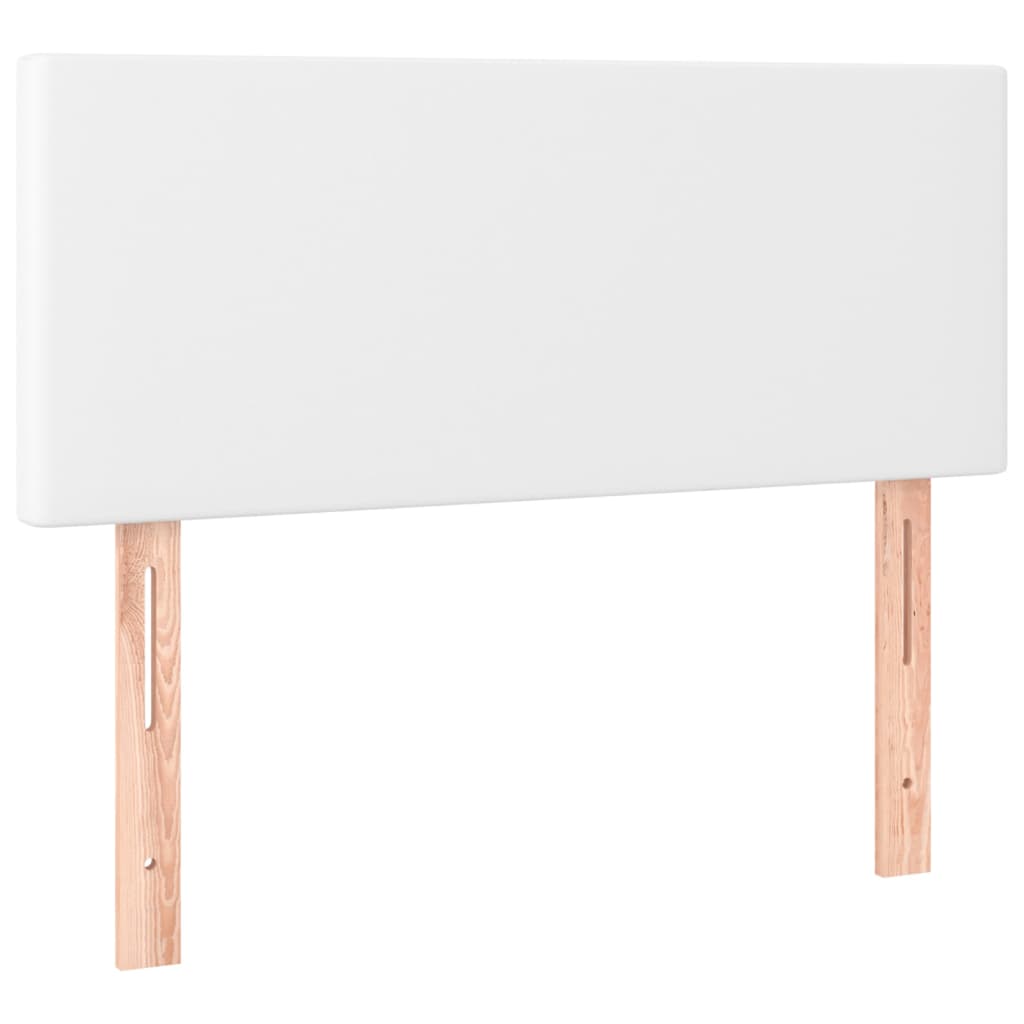 vidaXL Cabecero con LED cuero sintético blanco 90x5x78/88 cm